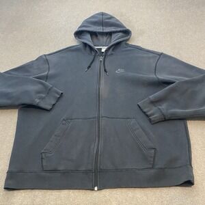 Nike Y2K Jacket Hoodie Mens 2XL Sportswear Faded Black Sweat Grunge Skater VTG